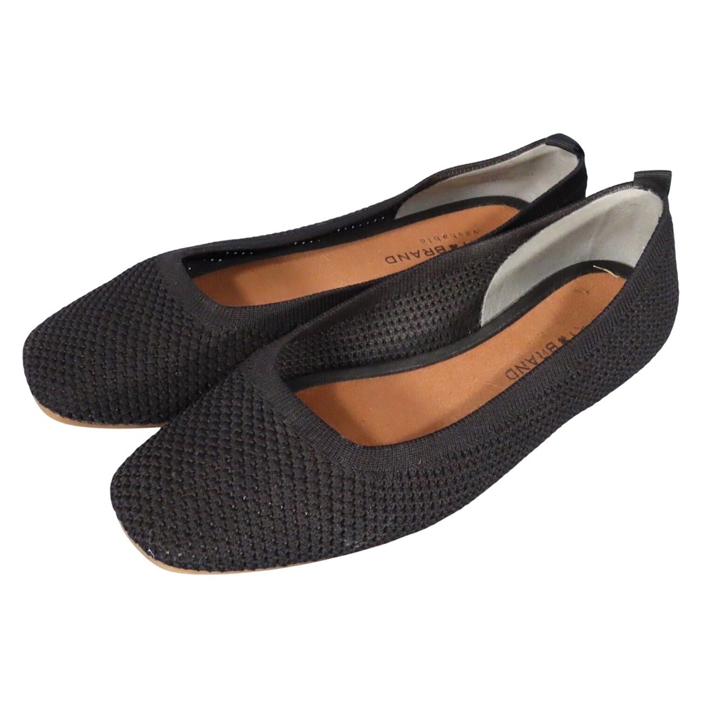 LUCKY BRAND Black Ribbed Mesh Fabric BALLET FLATS SHOES Daneric STRETCHY COMFY 7